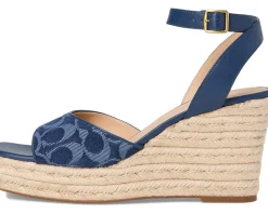 COACH Signature C Espadrille Wedge Deep Blue Hot