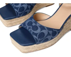 COACH Signature C Espadrille Wedge Deep Blue Hot
