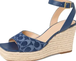 COACH Signature C Espadrille Wedge Deep Blue Hot