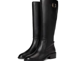 Cole Haan Silvana Tall Buckle Boots Black Leather Outlet