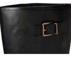 Cole Haan Silvana Tall Buckle Boots Black Leather Outlet
