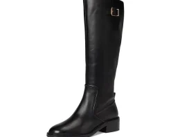 Cole Haan Silvana Tall Buckle Boots Black Leather Outlet