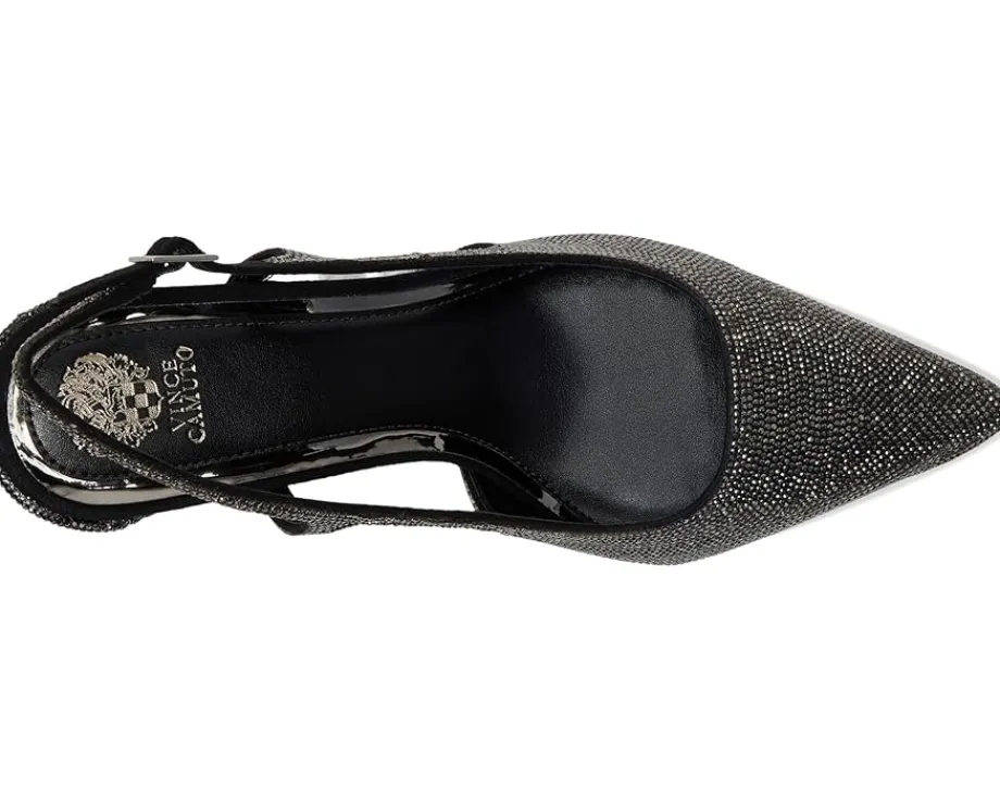 Vince Camuto Sindreea Rhinestone Block Heel Slingback Pump Anthracite