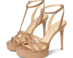 Jessica Simpson Sippete T-Strap Platform Sandals Chai Latte New