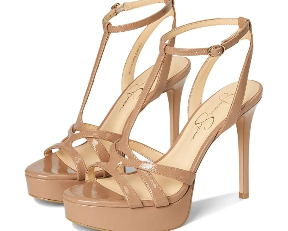 Jessica Simpson Sippete T-Strap Platform Sandals Chai Latte New