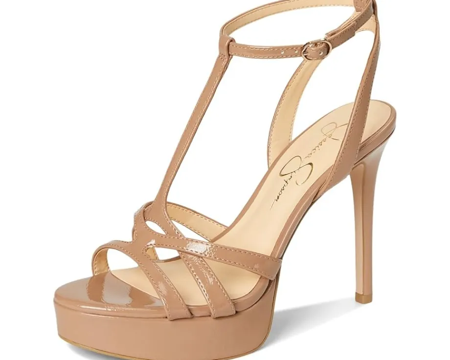 Jessica Simpson Sippete T-Strap Platform Sandals Chai Latte New
