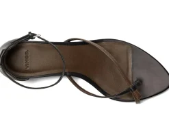 Vince Siri Thong Sandals Black/Nutwood Leather Best