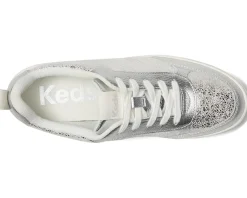 Keds Skyler II Lace-Up Silver Distressed Metallic Leather Outlet