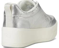 Keds Skyler II Lace-Up Silver Distressed Metallic Leather Outlet