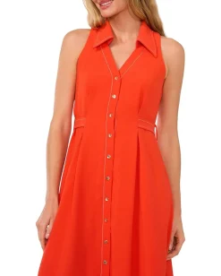 Women CeCe Sleeveless Belted Waist Midi Dress