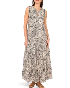Women Vince Camuto Sleeveless Crochet Trim Tiered Maxi