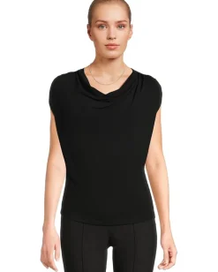 Vince Sleeveless Draped Cowl Neck Top Black