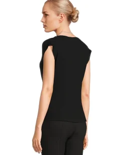 Vince Sleeveless Draped Cowl Neck Top Black