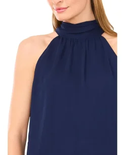 CeCe Sleeveless Halter Top With Back Bow Classic Navy