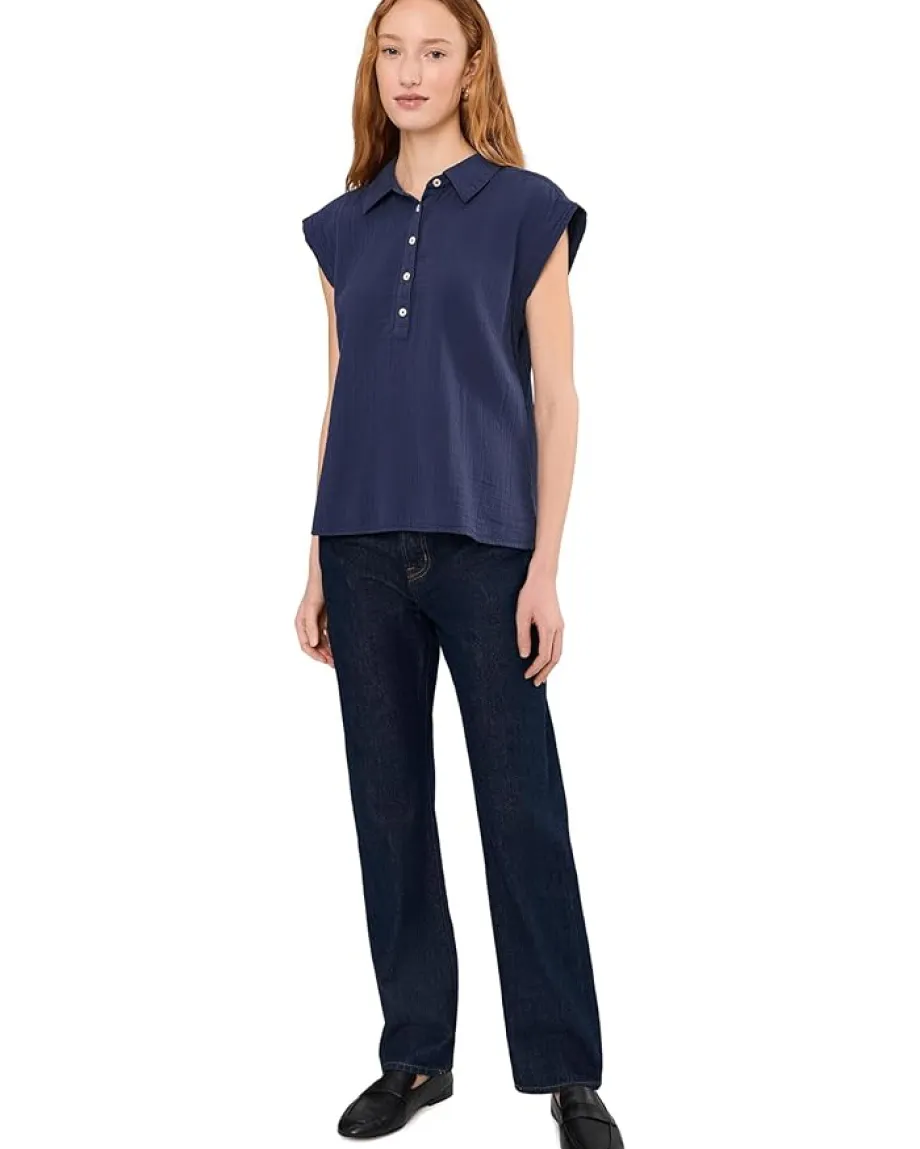 Women Mod-o-doc Sleeveless Henley Shirt