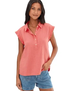 Women Mod-o-doc Sleeveless Henley Shirt