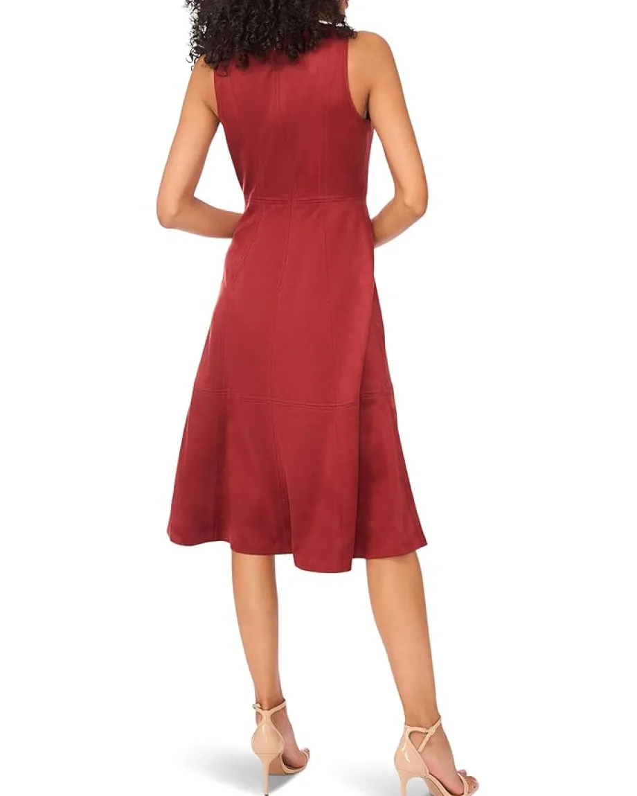 Women Vince Camuto Sleeveless Midi Dress with Seams