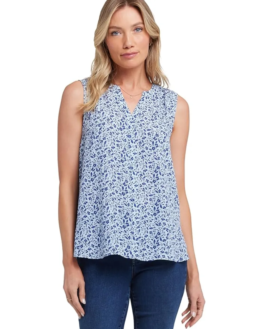 NYDJ Sleeveless Pintuck Blouse Placida Discount