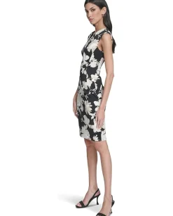 Women Calvin Klein Sleeveless Scuba Floral Sheath