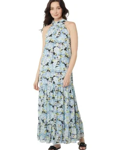 Vince Camuto Sleeveless Tiered Maxi Dress Sea Breeze