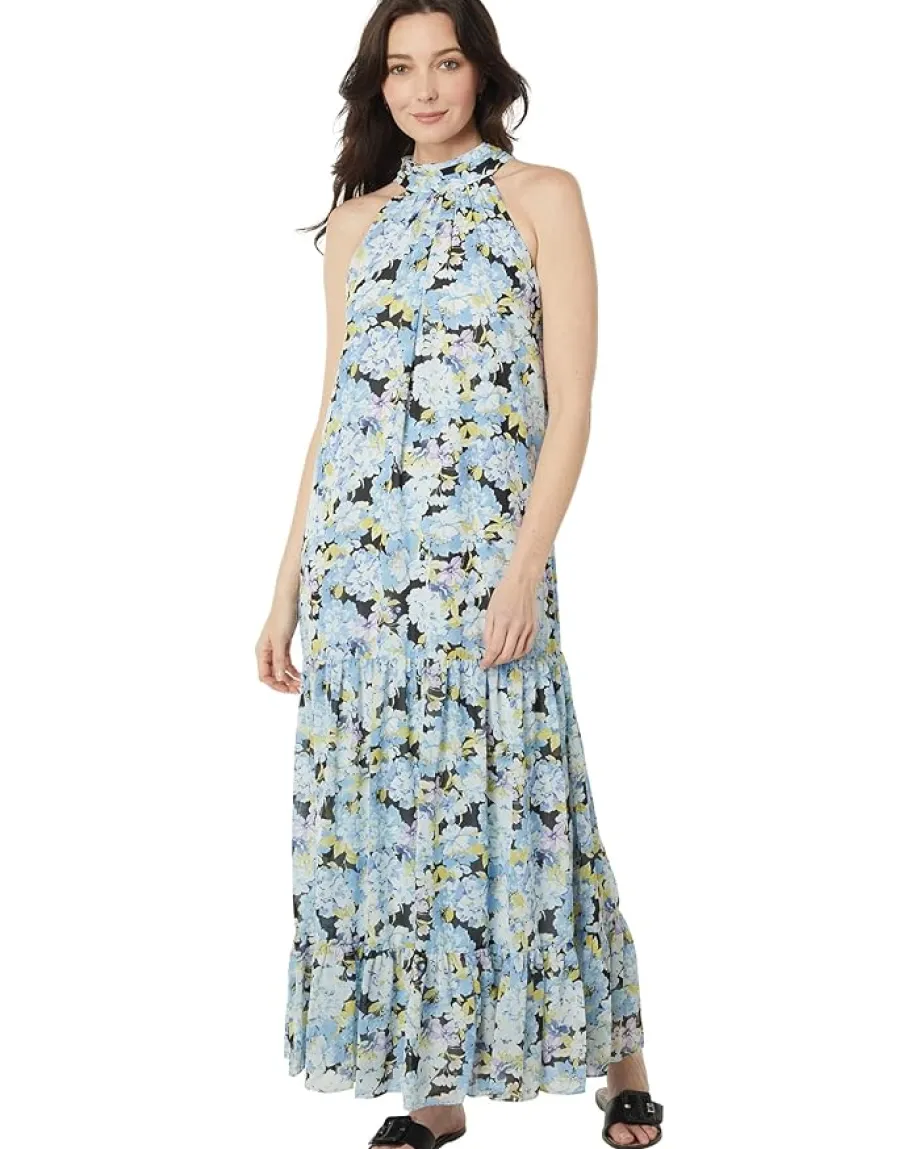 Vince Camuto Sleeveless Tiered Maxi Dress Sea Breeze