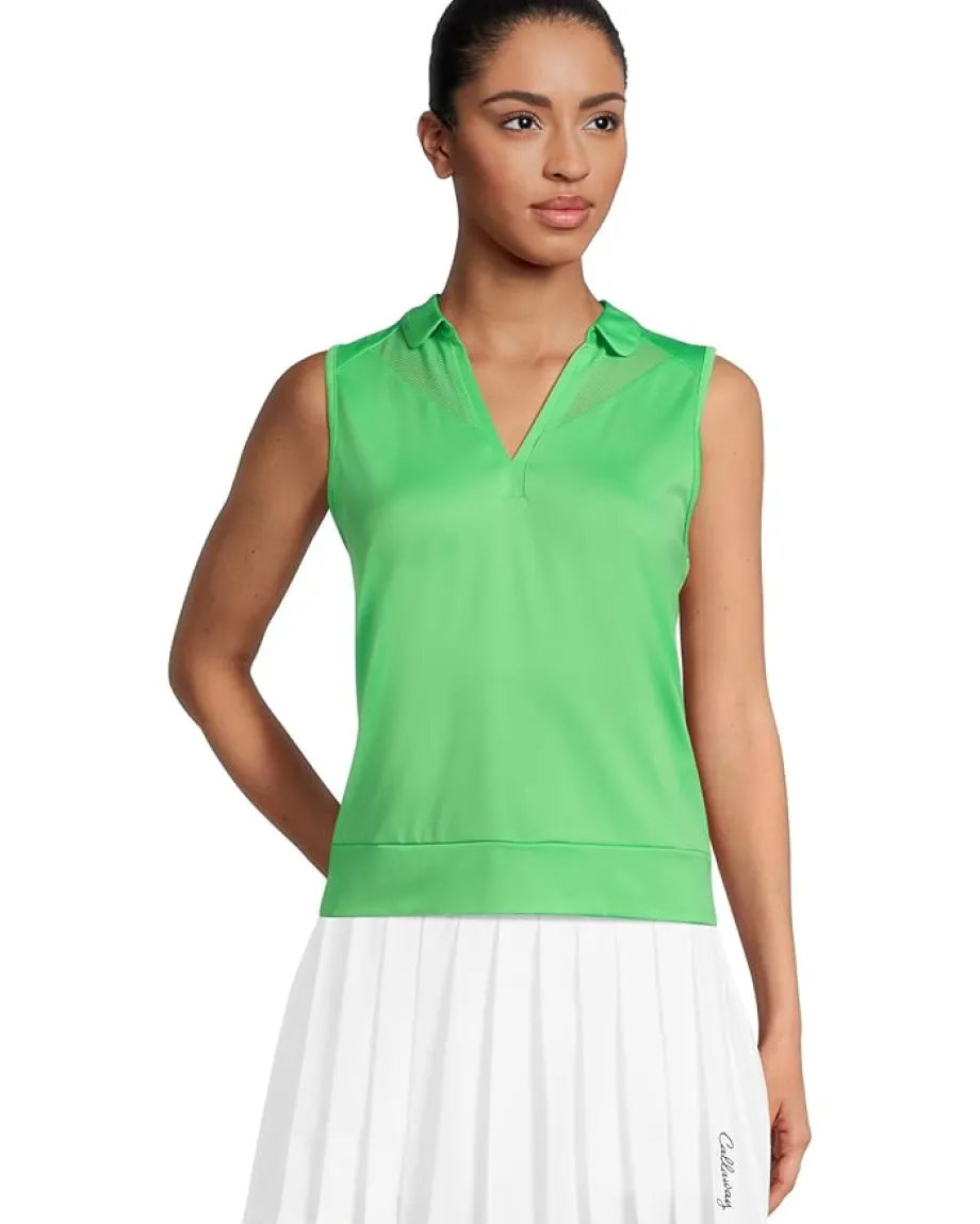 Women Callaway Sleeveless Top With Mesh Inserts