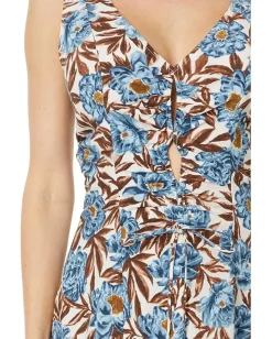 Madewell Sleeveless V-Neck Midi Dress in Floral Stonewash Blue Online