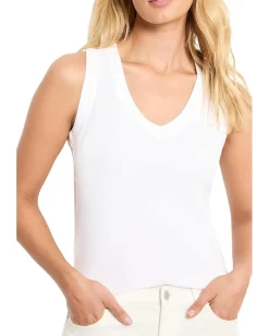 NIC+ZOE Sleeveless V-Neck Tank Paper White 1 Online