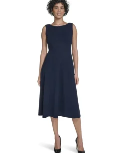Calvin Klein Sleevless Midi Seam Detail Indigo Sale