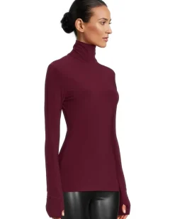 Women Norma Kamali Slim Fit Long Sleeve Turtle Top