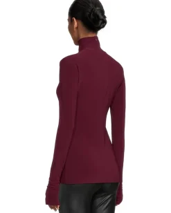 Women Norma Kamali Slim Fit Long Sleeve Turtle Top