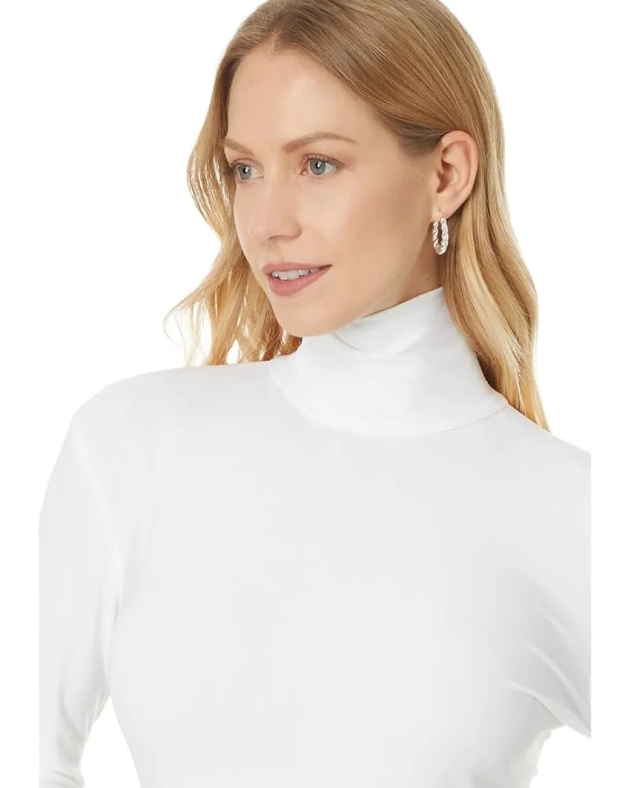 Norma Kamali Slim Fit Long Sleeve Turtle Top Snow White Online