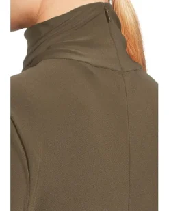 Norma Kamali Slim Fit Long Sleeve Turtle Top Bark