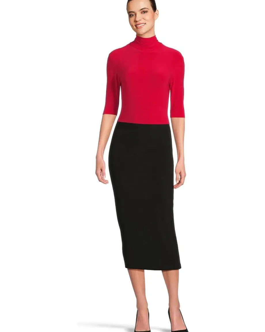 Women Norma Kamali Slim Fit Short Sleeve Turtle Top