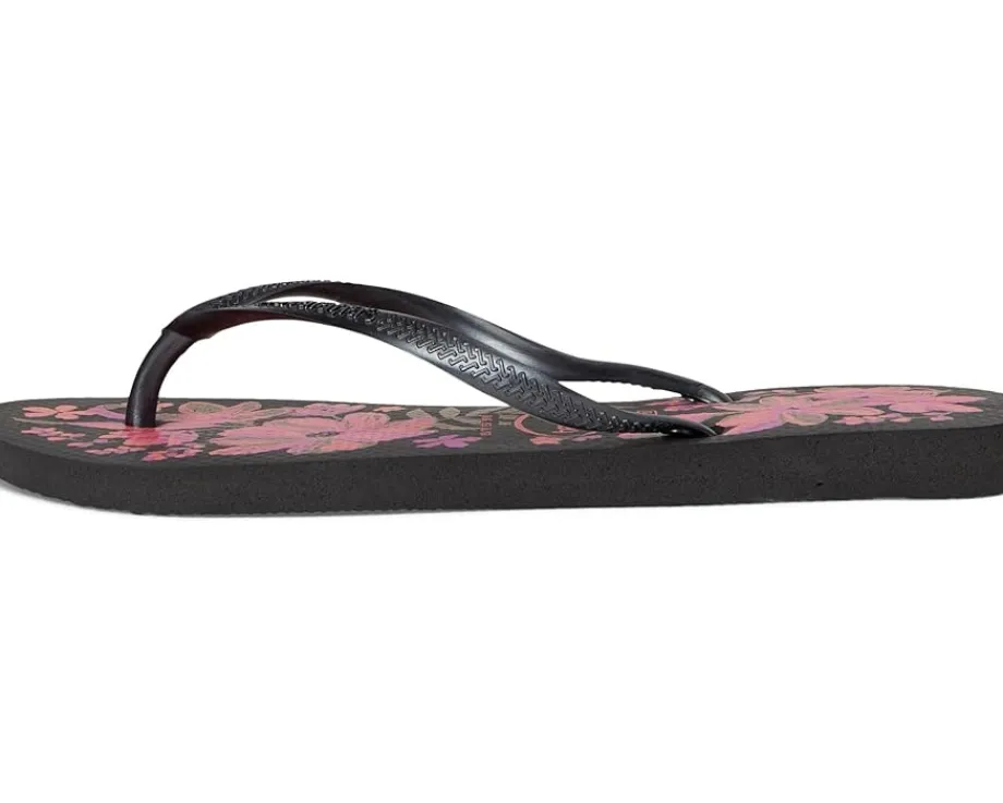 Havaianas Slim Organic Flip Flop Sandal Black/Grey/Gold Hot