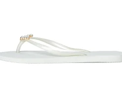 Havaianas Slim Pearls Sandals White New