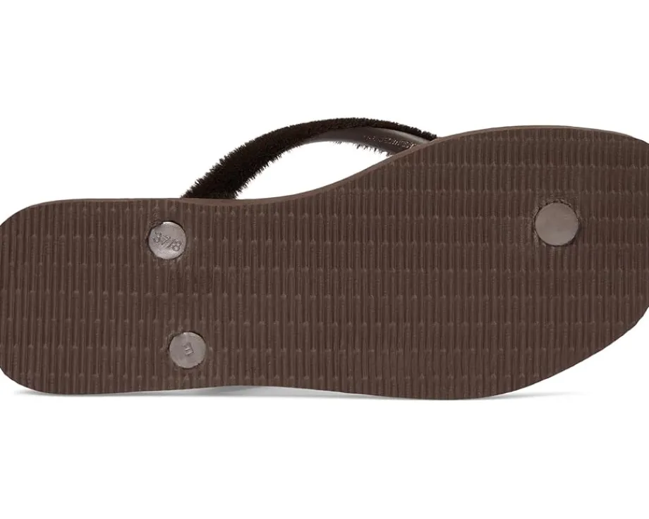 Havaianas Slim Square Plush Sandals Dark Brown Outlet