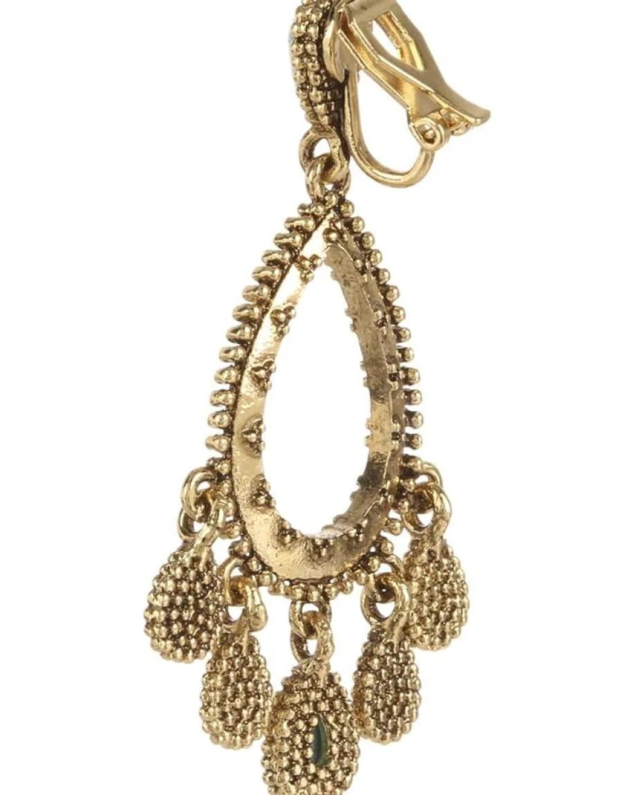 Women Lauren Ralph Lauren Small Gypsy Hoop Bead Drops Clip Earrings