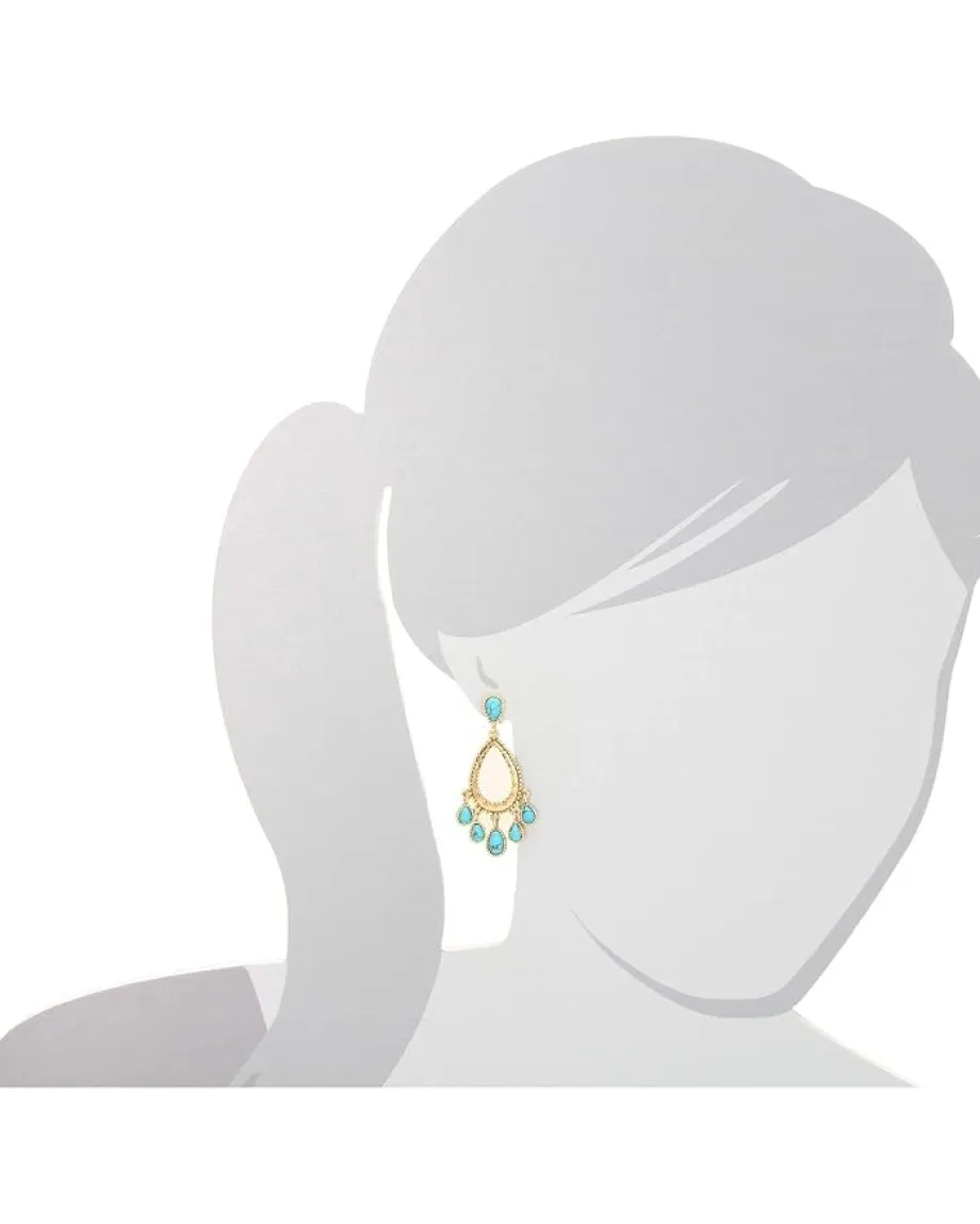 Women Lauren Ralph Lauren Small Gypsy Hoop Bead Drops Clip Earrings