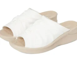 LifeStride Smile 3 Slides Bright White Stretch Fabric Sale