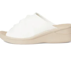 LifeStride Smile 3 Slides Bright White Stretch Fabric Sale