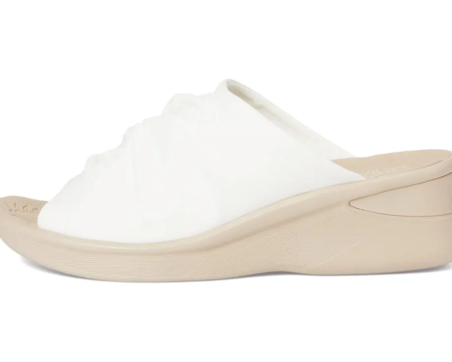 LifeStride Smile 3 Slides Bright White Stretch Fabric Sale