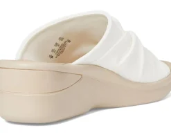 LifeStride Smile 3 Slides Bright White Stretch Fabric Sale