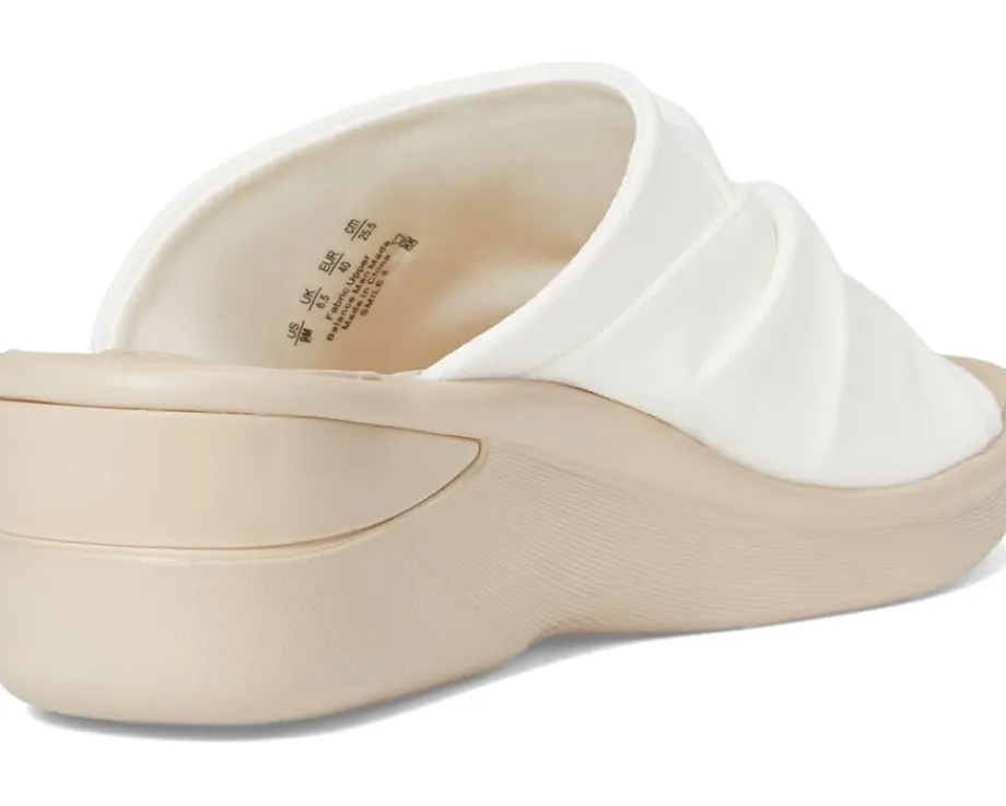 LifeStride Smile 3 Slides Bright White Stretch Fabric Sale