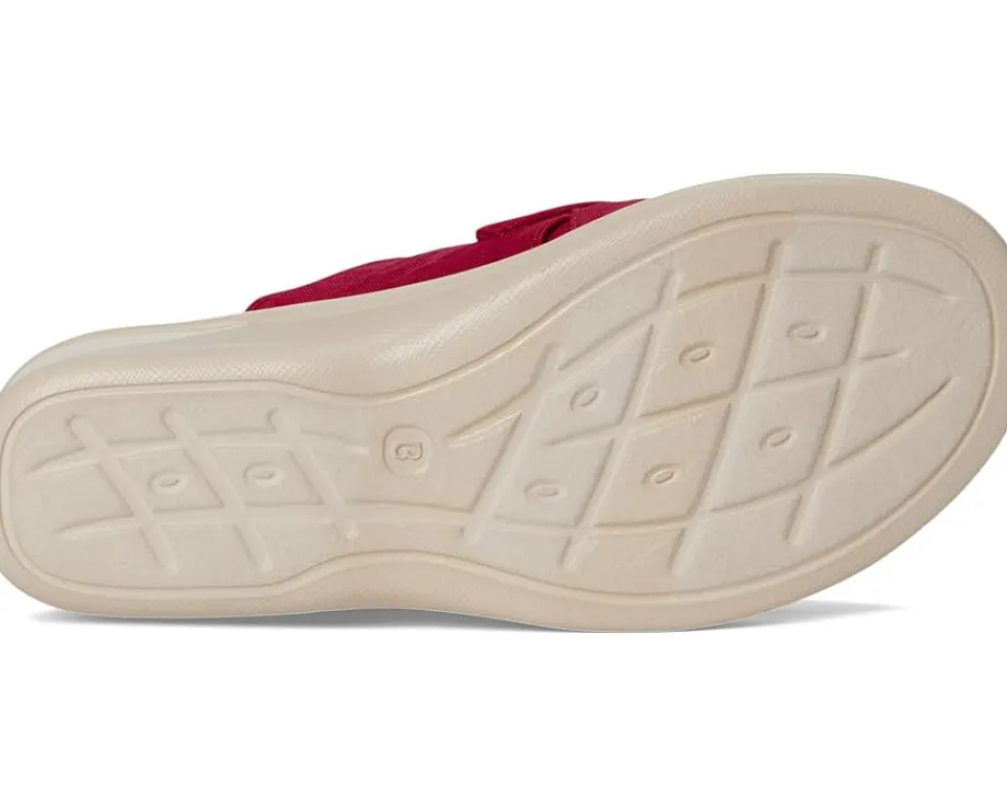 LifeStride Smile Slides Fire Red Monomesh Fabric Hot