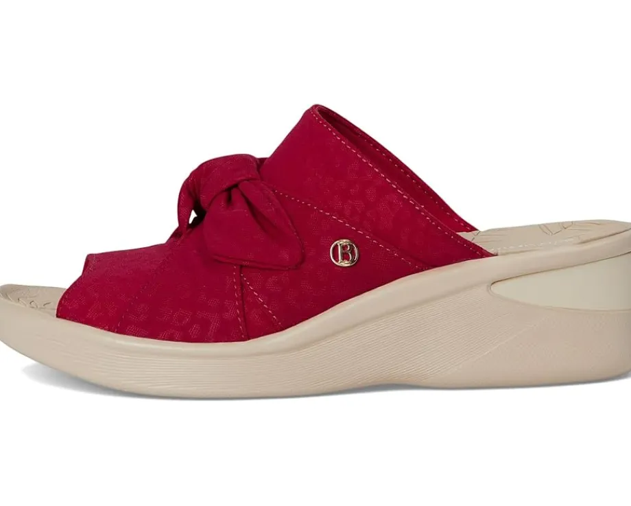 LifeStride Smile Slides Fire Red Monomesh Fabric Hot