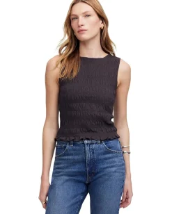 Women Madewell Smocked Boatneck Tank
