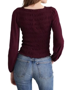 Women Madewell Smocked Boatneck Top