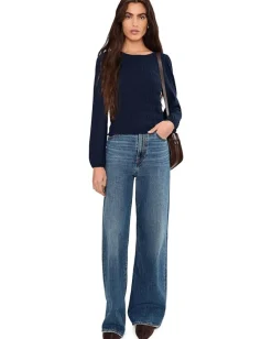 Madewell Smocked Boatneck Top Midnight Navy Online