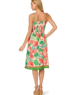 Women Adrianna Papell Smocked Printed Placement Dress